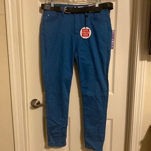 NWT !it Jeans Kylie High Rise Belted Pant SZ 10 (Teal)